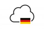 Germany Cloud Domain Server or storage. VPN concept. Germany flag