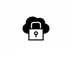 Cloud security system protection icon. cloud and padlock icon in